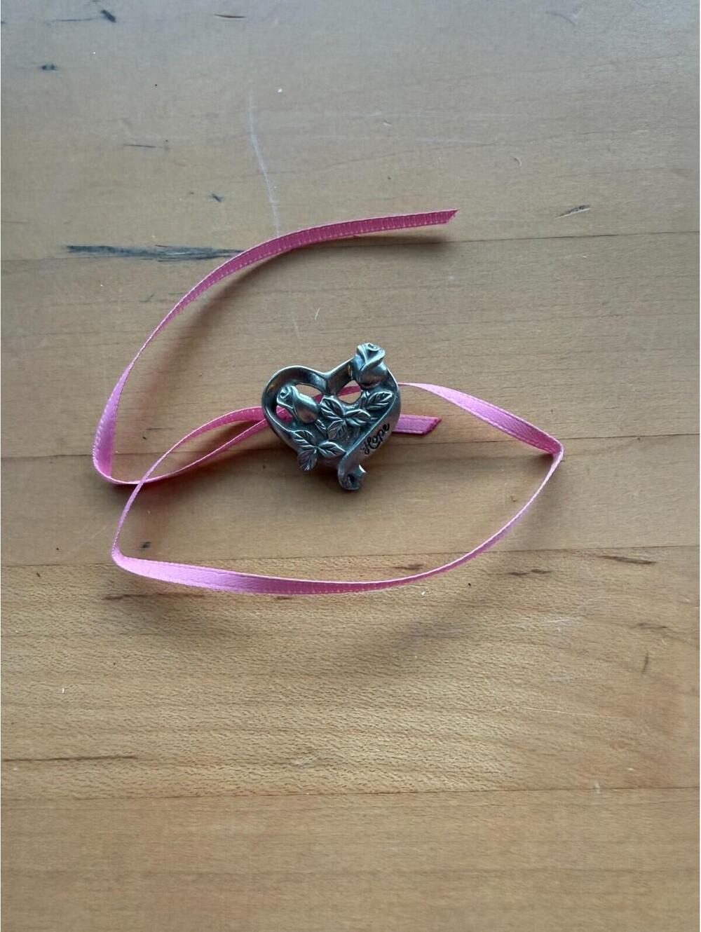 Longaberger Hoirzon of Hope Heart Pewter Pin/Tie-On